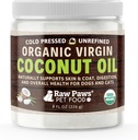 Paws Organic Virgin Nuca de cocos ulei pentru câini & pisici, 8-oz - Suporturi Sistemul imunitar, Digestie, Sanatate Orala, Tiroida - Toate alergii naturale ajutor pentru câini - Hairball Ajutor