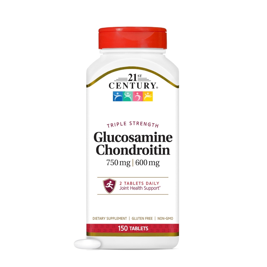 21st Century Glucosamine Chondroitin 750/600 mg - Triple Putere, comprimate, 150 Count