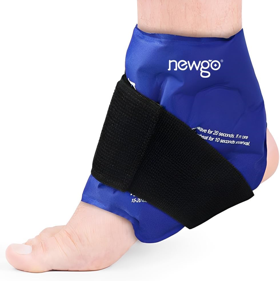 Newgo Ankle Ice Pack Wrap pentru ajutor luxat, Ice Pack pentru glezna Inuries Reutilizabile, Terapie rece pentru Umflarea gleznelor, Rece post-chirurgie recuperare - albastru