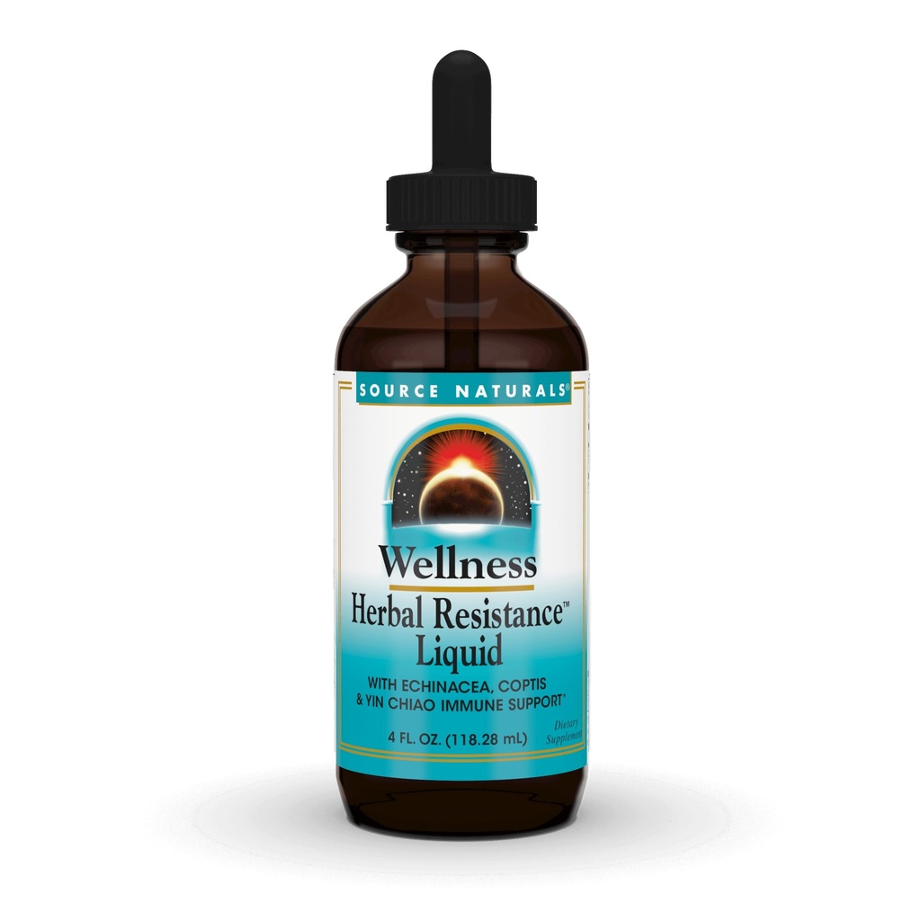 Sursa Naturals Wellness Rezistenta plantei Inteligenta lichida de aparare si imunitate Booster cu echinacea, Elderberry si Yin Chiao - 4 Fluid Oz