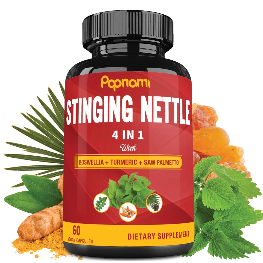 Stinging Nettle Extract capsule cu Boswellia, Turmeric & Saw Palmetto - 2 luni aprovizionare pentru comun, Body Management, Piele, Hair & Imunitate