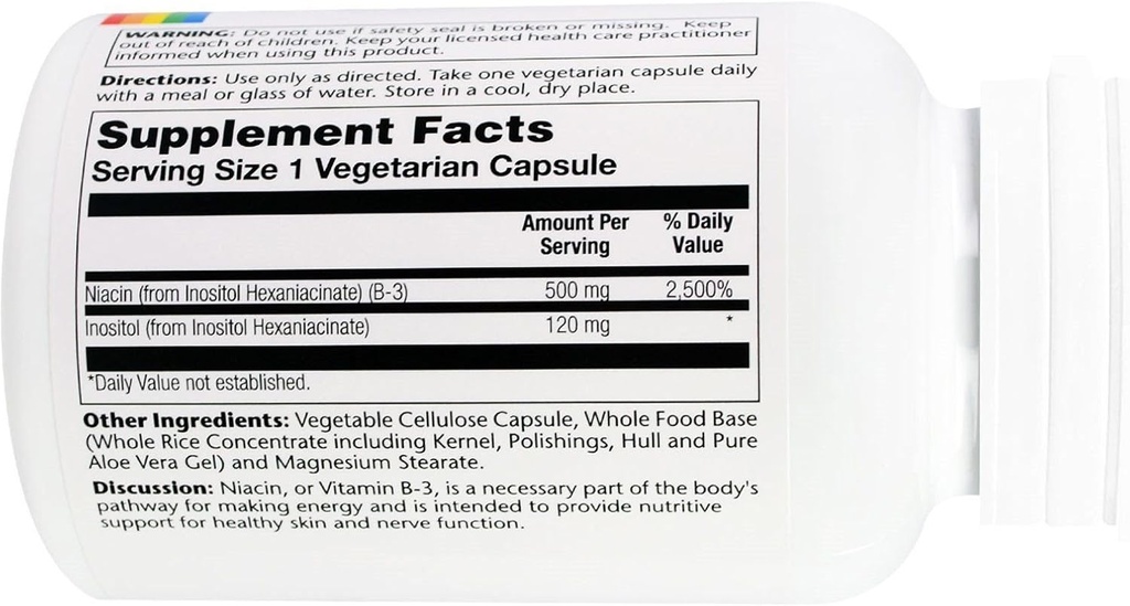 Solaray - Fără Flush Niacin, 500 mg, 100 capsule