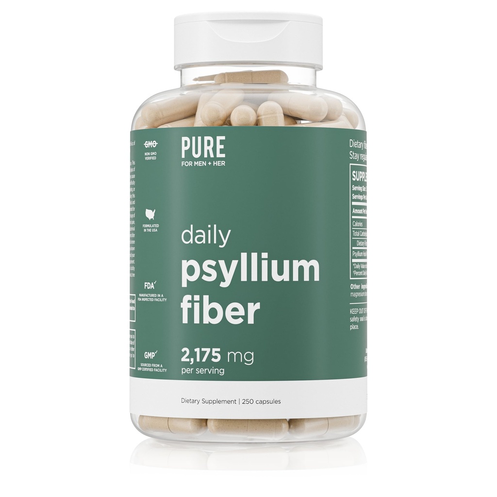 Pure pentru Men Zilnic Psyllium Husk Fiber Supliment pur pentru ei 