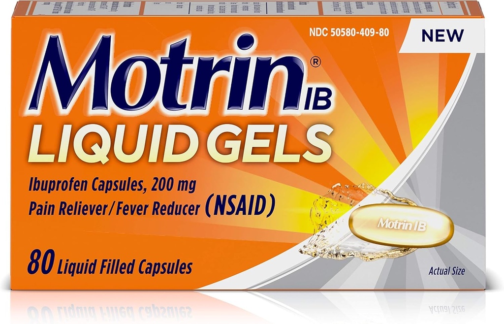 Motrin lichid-Gels 200mg Ibuprofen, 80 Conte per flacon