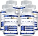 Cercetari Verificate® Ajutor tiroidian - Functie tiroidiana optima cu iod, cupru si zinc - 260 mcg Seleniu - 100% Pur - Vegan prietenos - 60 capsule per sticla - 6 flacoane