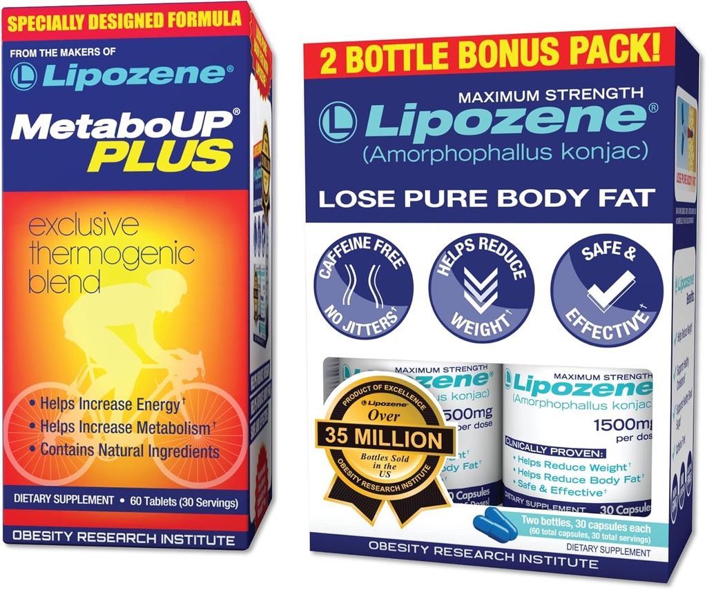 Lipozene pierdere în greutate pastile dublu ambalaj și MetaboUp Plus supliment termogenic - Apetit Supressant
