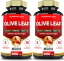 5in1 extract de frunze de măsline pentru 4 luni 6050 mg cu Garcinia Cambogia, Ceai verde, Cafea verde &amp; Pepper negru - Sanatate cardiovasculara, bine de sprijin si imun - 2 ambalaje 60 capsule