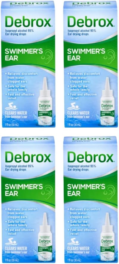 Debrox înotătoarea urechii picături de uscare pentru adulți și copii, 1 Fl oz. (Pachetul din 4)