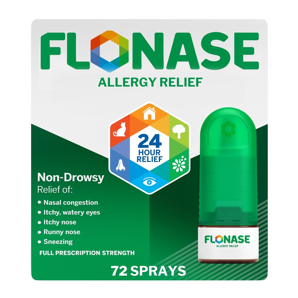 Flonase Alergie Relief Nasal Spray, 24 de ore non Drowsy Alergia Medicina, Metered Nasal Spray - 72 Spray-uri - Cădere și alergii sezoniere ajutor