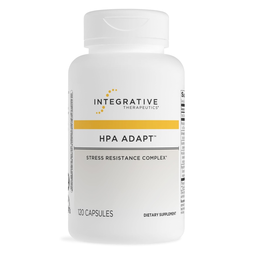 Terapologii integrate HPA Adapt - Supliment adaptogen pentru suport de stres* - Include Ashwagandha, Rhodiola & Alte plante adaptogene* - Vegan, Dairy-Free & Gluten-Free - 120 capsule