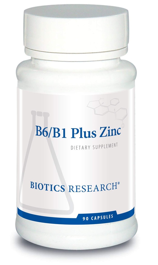Biotice de cercetare B6 B1 Plus Resurse de zinc Forme active de vitamine B, 5mg de forma extrem de biodisponibil de zinc, SIDA în activitate de peste 300 de enzime diferite de zinc Dependent 90 capsule