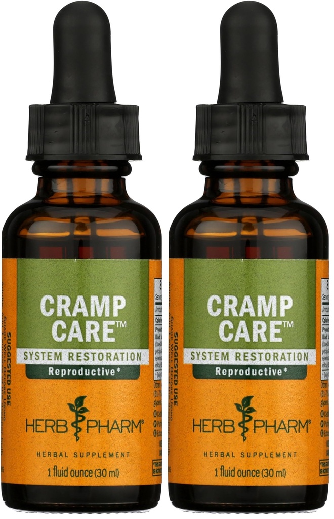Herb Pharm Cramp Care Extract lichid de plante pentru a sprijini un ciclu menstrual sănătos - 1 Once (Pachet de 2)