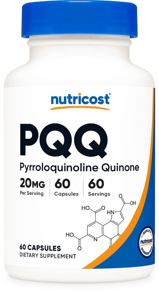Nutricost PQQ (Pyrrolochinolină chinonă) 20 mg, 60 capsule - Capsule vegetariene, non-GMO, gluten liber