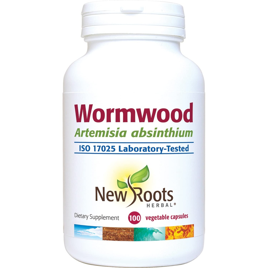 NOU ROOTS HERBAL Wormwood (100 Veg Caps) - Apetit, Digestion și suport de echilibru intestinal - non-GMO & Gluten gratuit