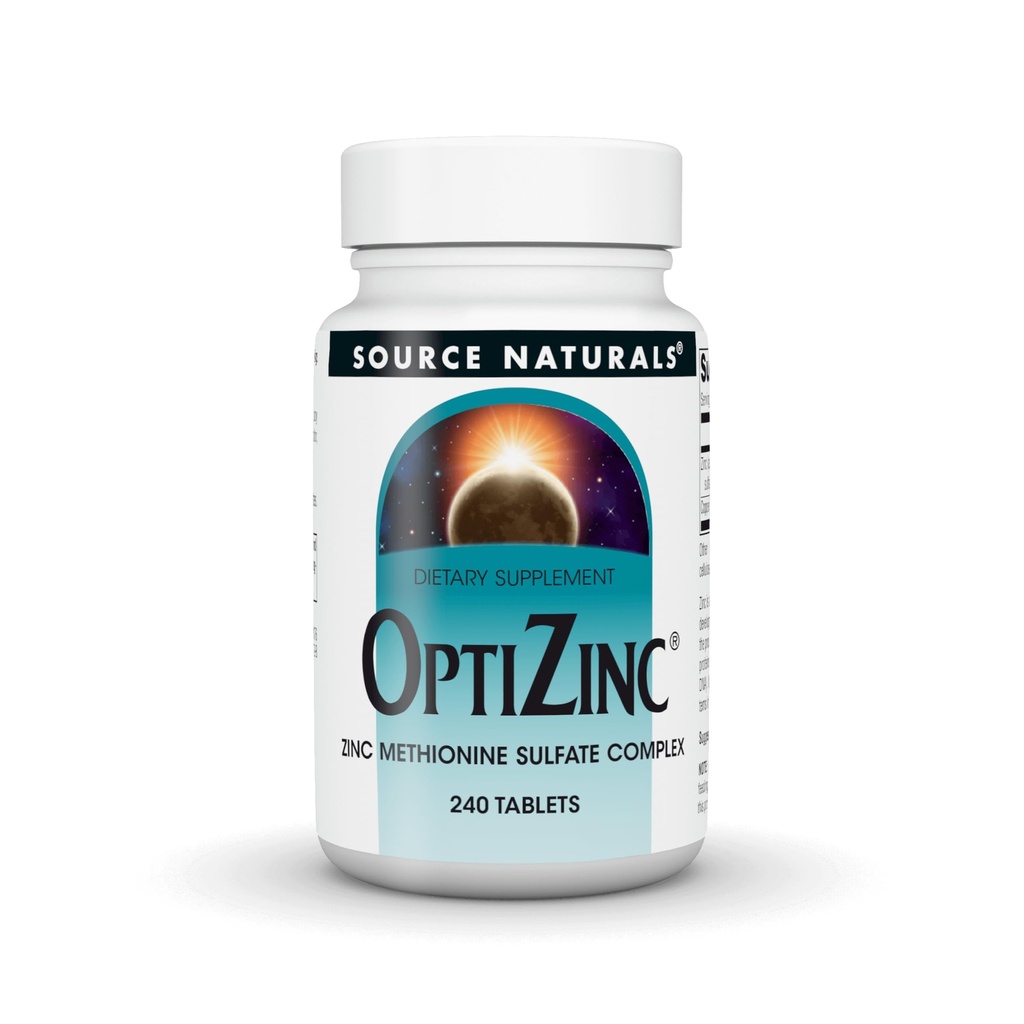 Sursa Naturals OptiZinc Zinc Metionina sulfate Complex & Dieta - 240 comprimate