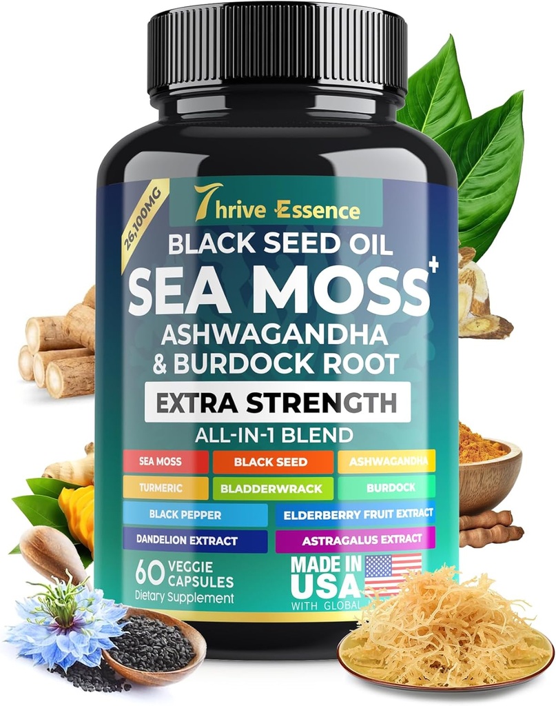 Sea Moss Extract, Black Seed Oil, Ashwagandha, Turmeric & More 