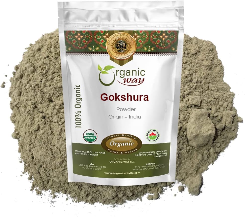 Mod organic Gokshura Powder (Tribulus Terrestris) - Organic & Kosher Certified 