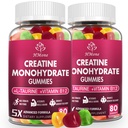 Creatine Monohidrat Gummies - 5g pentru bărbați și femei, 160 Conte și Creatine Suplimente masticabile pentru câștiguri musculare, Putere musculară, Boost de energie, și musculare Constructor, Zahăr gratuit, Vegan