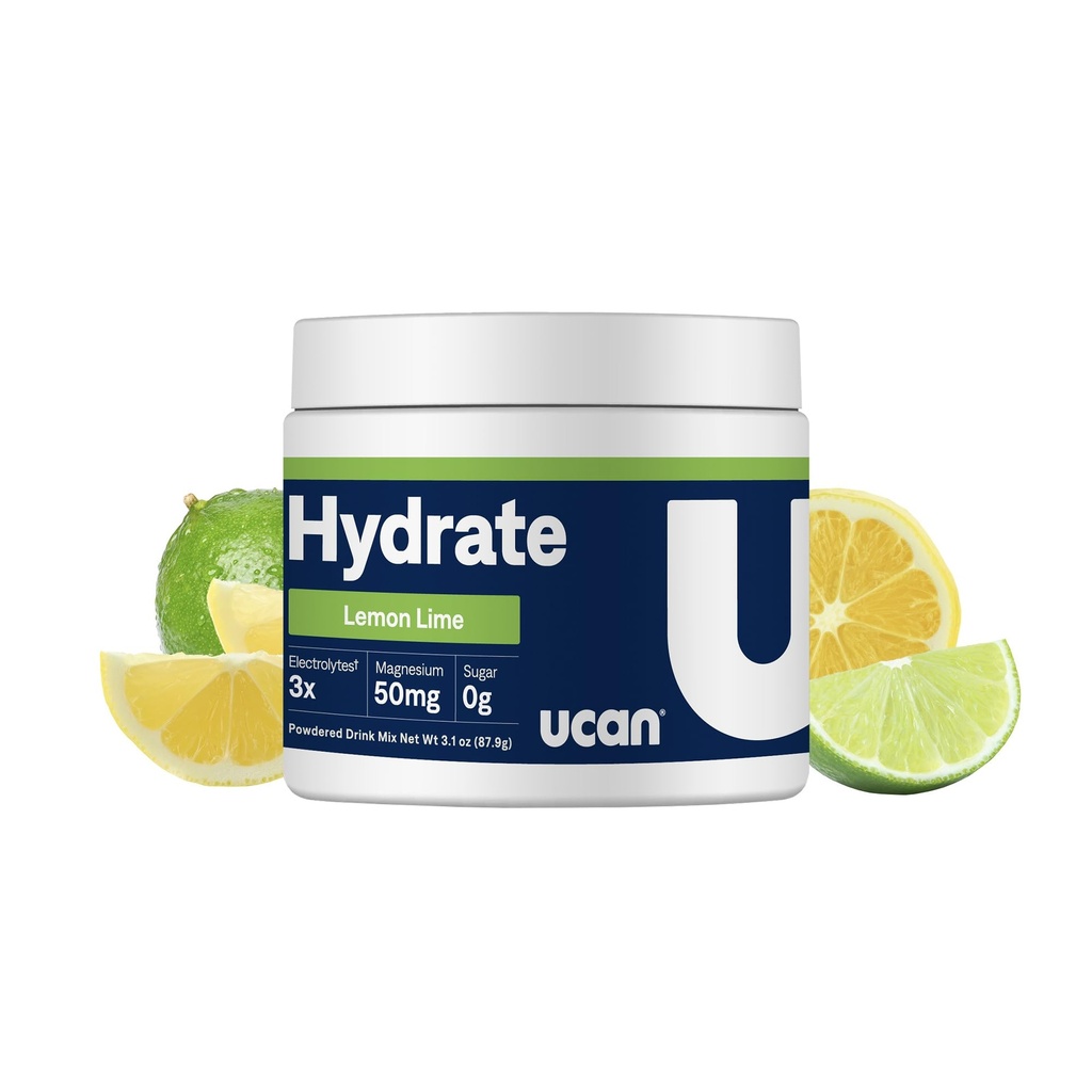 UCAN Hydrate Electrolyte Drink Mix (Lemon-Lime, 30 Servings) Zahăr-Free, Keto-Friendly, Vegan, Non-GMO, Gluten-Free Electrolit Pulbere cu Potasiu & Magneziu pentru Runners & Atleti