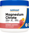 Nutricost Magneziu Citrat pulbere (Zmeură Limonadă, 250 Gram)