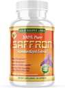 Supliment de extract de șofran - 88,25 mg capsule cu extract standardizat .3% Safranal Plus Pulbere de șofran pură, 60 Pastilele vegetariene cu rezistență maximă - Apetit premium și Supliment ochi