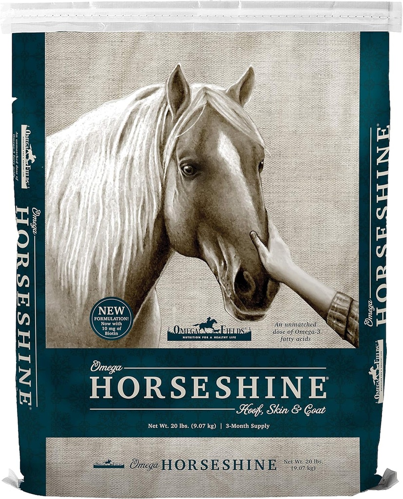 Omega Horsesshine Suplimentul Omega 3, ajută la menţinerea unui strat lucios sănătos, 20 lb, Brown