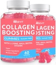 Colagen Boosing Gummies, Vegan Colagen Gummies pentru femei cu L-Lysine, Amla, Biotin, Vitamina C, A, E, Colagen Booster Gummies Supliment pentru unghii de păr