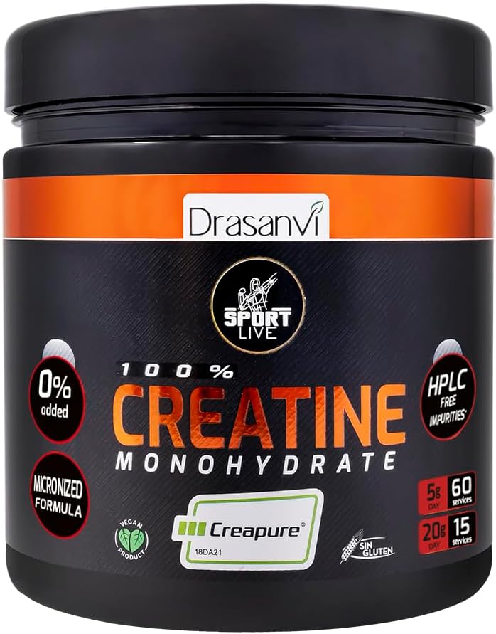 DRASANVI Sport Live 10.58 Ounce Creatina pulbere monohidrat - intariri si creste muschii - fara alergeni - Aroma neutra - Compoziţie pură şi eficientă