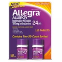 Allegra 24 oră în interior şi în exterior Alergie Relief 180 mg 55 comprimate, ambalaj de 2 (110 ct.)