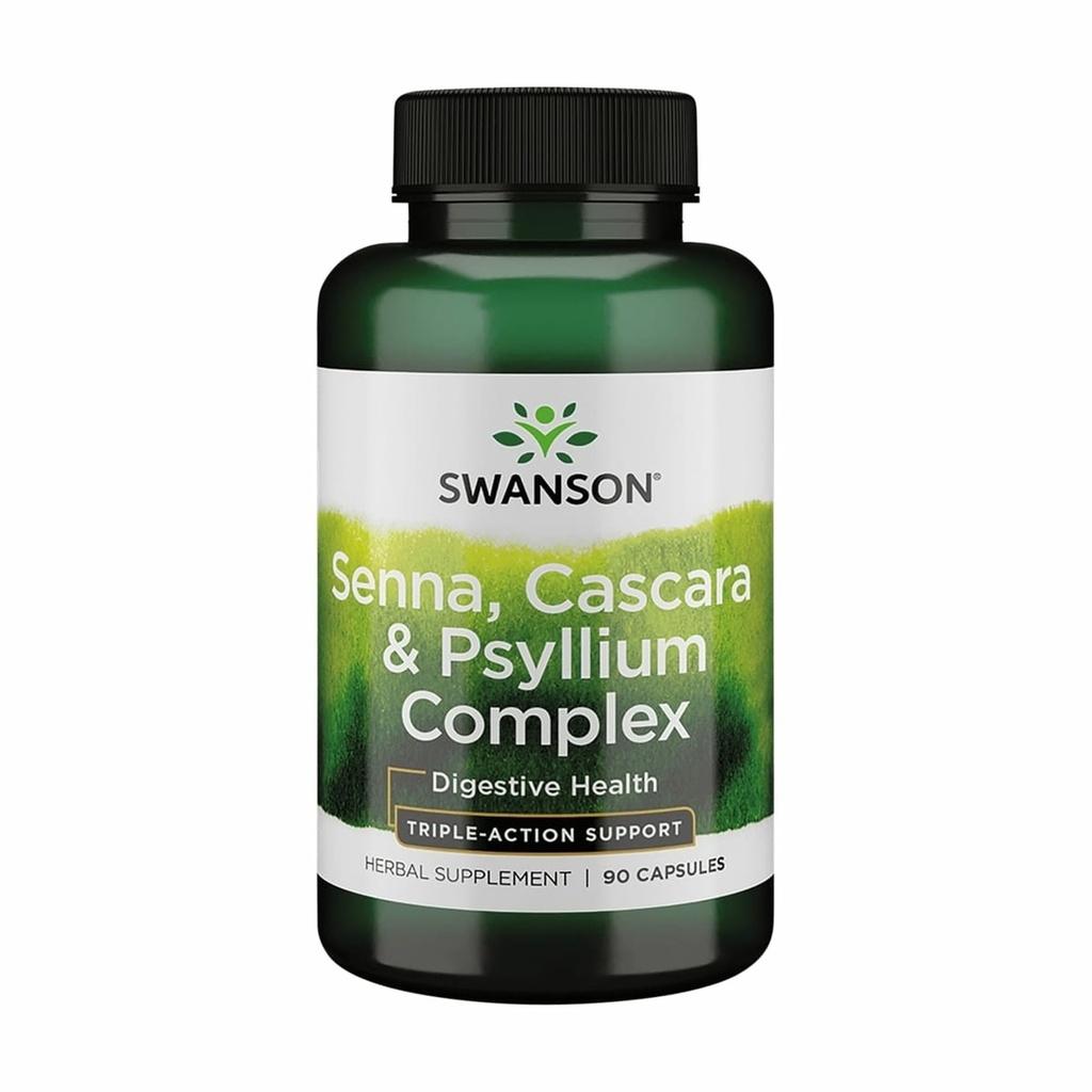 Swanson Senna Psyllium Cascara Complex GI Tract Regularitate Suport 90 Capsule