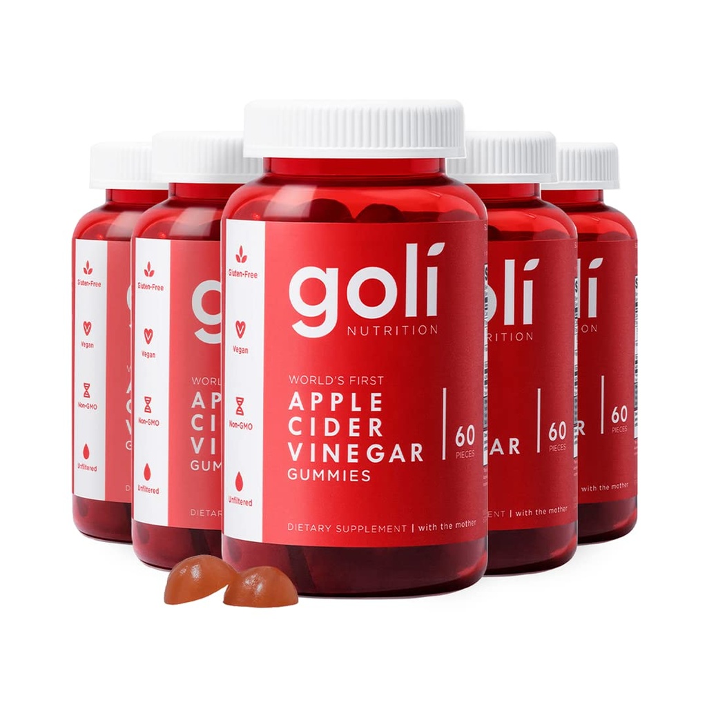 Goli Apple Cider Otegar Vitamine - 300 Conte - Vitamina B12, Gelatină-Free, Gluten-Free, Vegan & Non-GMO