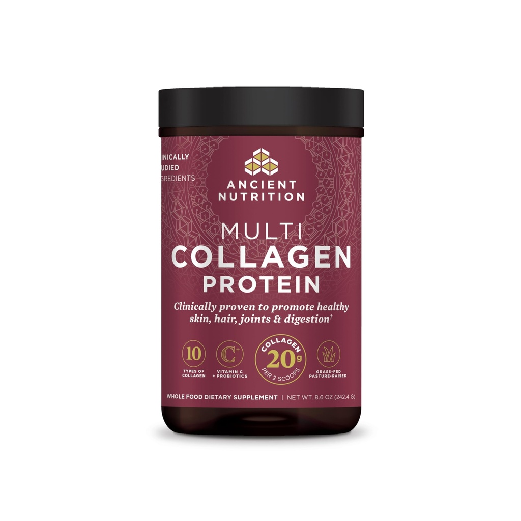 Nutritie antica Hidrolized Colagen Peptide pulbere, Pachete multi Colagen nearomatizate pentru femei si barbati cu vitamina C, 24 Serviri, Suporturi piele si unghii, Sanatate Gut