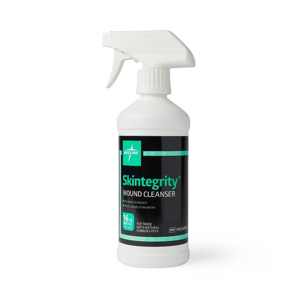 Medline Skintegrity Wound Cleanser (ambalaj de 1), 16 uncii Spray Sticla, pentru curăţarea rănilor, debridement, îndepărtarea proteinelor, leziuni sub presiune, răni infectate, spray poate fi reglat din ceaţă în flux