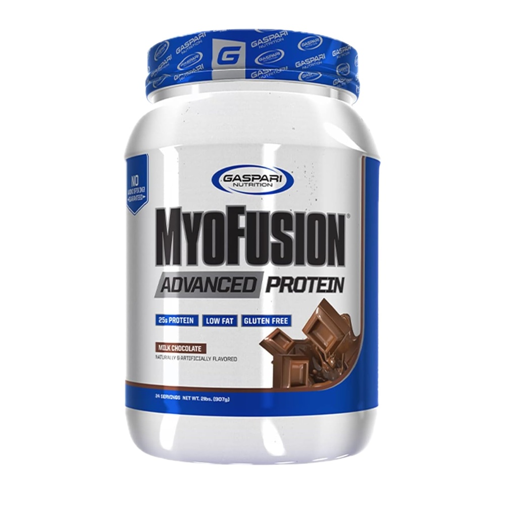 Gazpari Nutritie Miofuzie Proteina avansata, Blend de proteine cu proteine Whey, Casein Proteine si Proteine Izolate, Slab Fat si Gluten Gratuit (2lbs, Ciocolata)