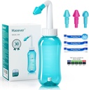 Neti Pot Clătiți Sticla Sinus Spălați nas Cleaner Clătire presiune Nasal Irigare pentru Adult & Kid BPA gratuit 300 ML cu 30 Pachete de sare Nasal Wash și termometru Sticker