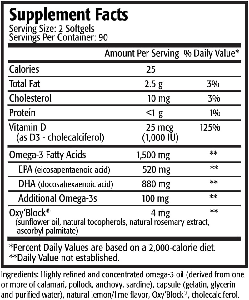 Res-Q 1250+ Omega-3 & Vitamin D3 Fish Oil Capsules