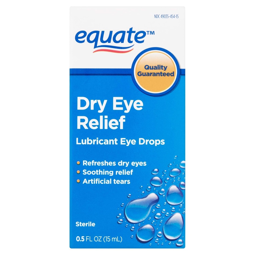 Equate: Lacrimi artificiale sterile Picături oculare lubrifiante, 0.5 fl oz
