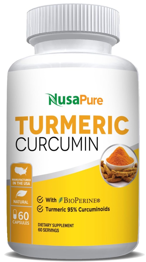 NusaPure Curcumin Turmeric 600 mg 60 capsule Turmeric 95% Curcuminoide Supliment alimentar