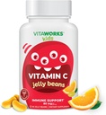 Copii Vitamina C Jelly Beans 80mg - Tasty naturale Orange Blast Aroma - Vegan, OMG-free, Gluten gratuit, Nut Vitamine gratuite - Supliment alimentar - pentru suport imunitar - pentru copii - 60 Jeleuri