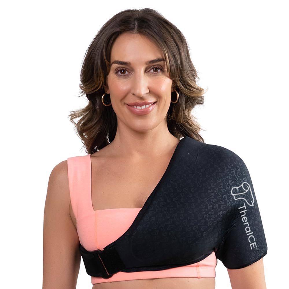 TheraICE PRO Shoulder Pack de gheață Wrap pentru leziuni, Reutilizabile brățară umăr de compresie pentru Rotator Cuff Relief & Braț Brace Pain Relief Terapie, FocusZone Tehnologie de răcire Suport braț Sling Umeri