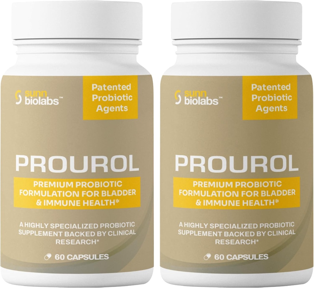 Prourol Patentat PROBIOTIC Supliment pentru sanatate urinara, suport pentru vezica urinara, Boost imunitar, UTI frecvente Urination Relief, UTI sănătate, Ingrediente naturale, Daily Global Health Support-2 sticle - 120 Conte