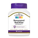 21st Century Resveratrol Red capsule extract de vin, 90Count
