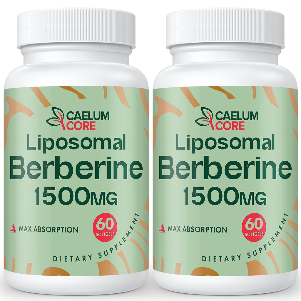 Liposomal Berberine HCL - Berberine 1500 mg Biodisponibilitatea mare, Berberine Supliment pentru femei și bărbați (2 ambalaj)