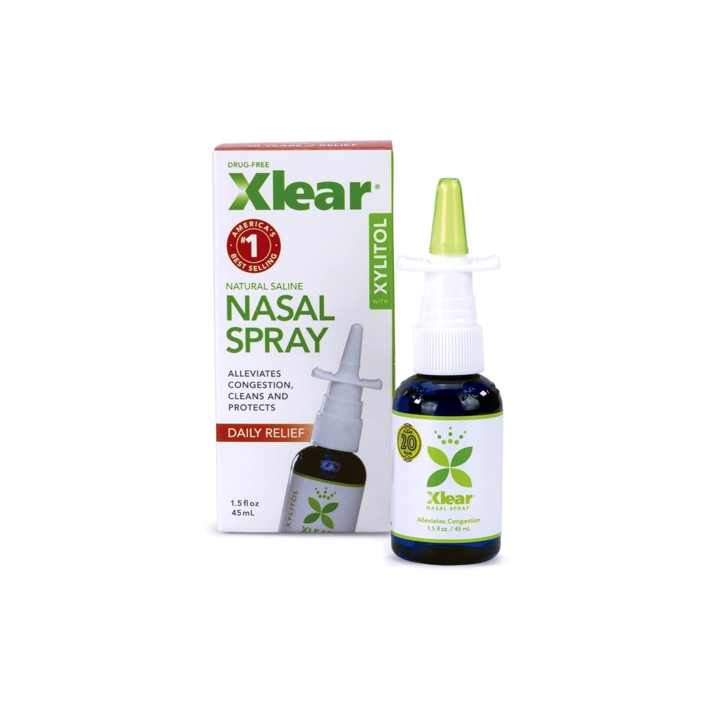 Spray Nasal Natural Xlear cu Xilitol, 1,5 fl oz (Pachet de 1)