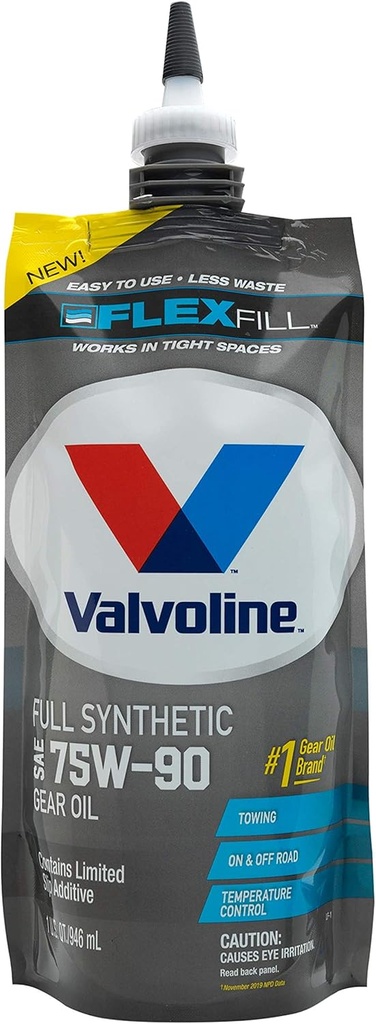 Valvoline FlexFill avansat complet sintetic 75W-90 ulei de angrenaj 1 sac de Quart