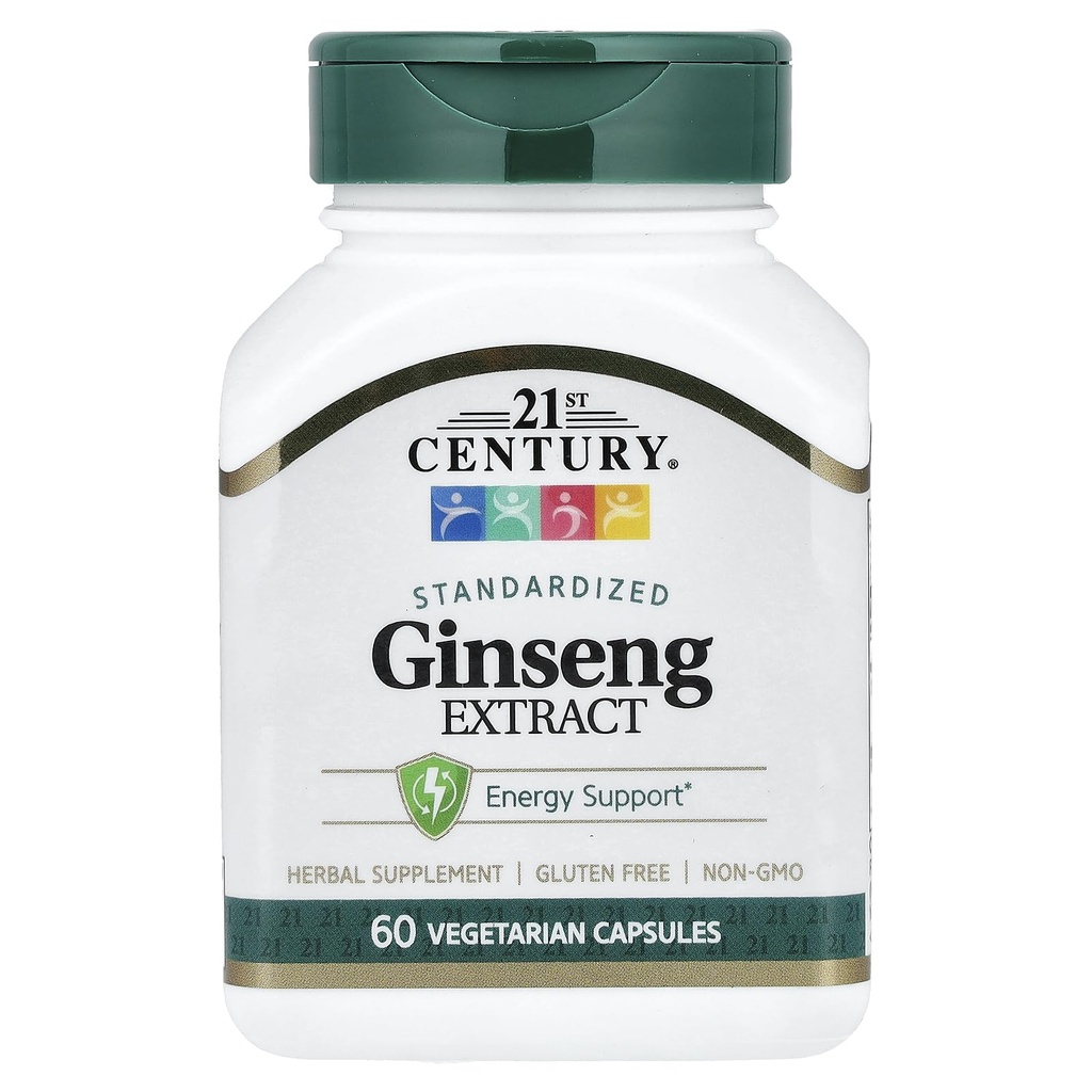 21st Century Ginseng Extract Veg Capsule, 60Count