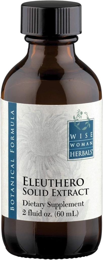 Femeie înțeleaptă Herbals Eleuthero Root Solid Extract 4:1, Alcool-Free, Adrenal & Stress Support, Energie, Rezistență, Mental Perseverență, Suporturi Balanced Mood & Imunitate, 2 Fl Oz