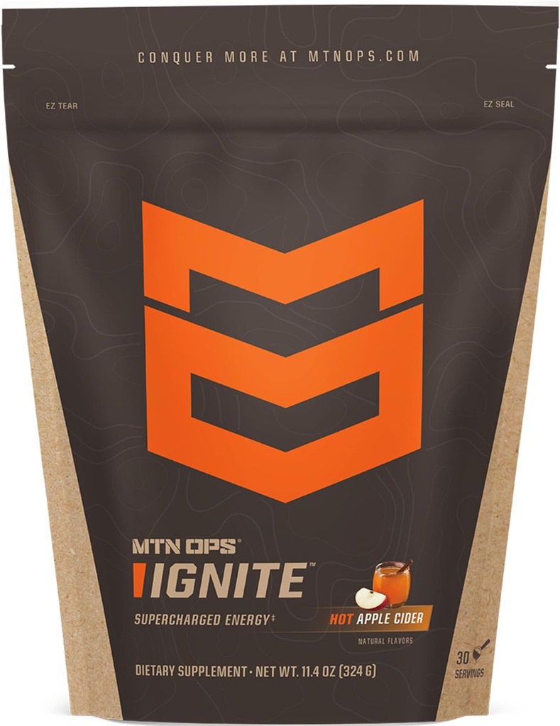 MTN OPS Ignite Instant Coffee Nootrop & L-Arginine L-Citrulină pentru Claritate Cognitivă, Mental Focus & Nitrop-Oxide Boost 