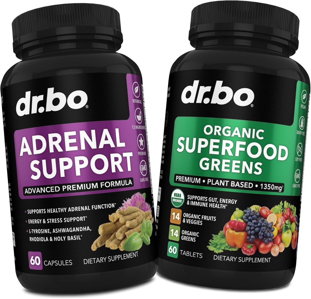 Suport suprarenal & Ecologic Verzi și suplimente de fructe - Daily Energy Super Fructe alimentare și legume Supliment tablete Plus Alimente vegetale