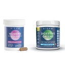 Probioticele feminine BIOHM 30B CFU & Super Greens/Kids Berry Blast Bundle: Curaj și asistență medicală generală, 9 Strains, 30 de zile de aprovizionare, bogat în antioxidanți